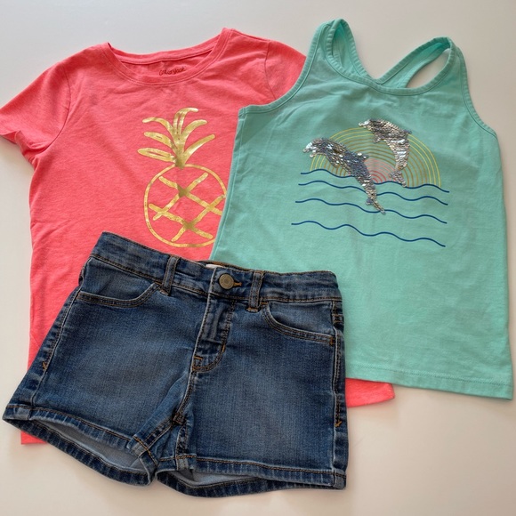 GAPKids Jean Shorts & Cat & Jack Top Girls Size M (7-8) - Picture 2 of 10